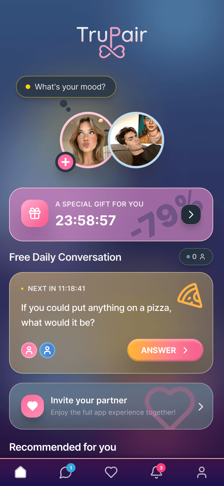 TruPair home screen